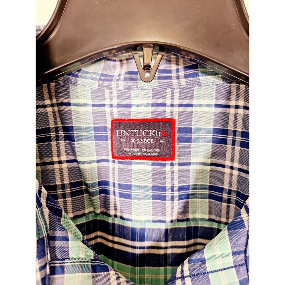 Untuckit Men's Button-Up Short-Sleeved Multi-Colored Striped Shirt X-L - Picture 5 of 6